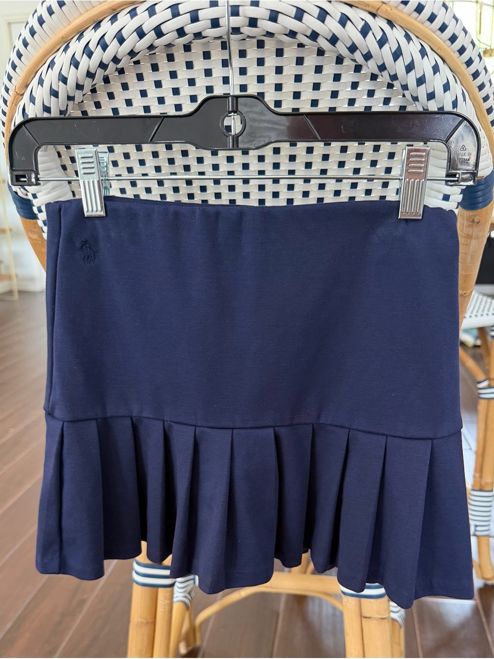 Polo Ralph Lauren Girls Stretch Mesh Pleated Skirt BuiltIn Shorts Navy Size 8/10